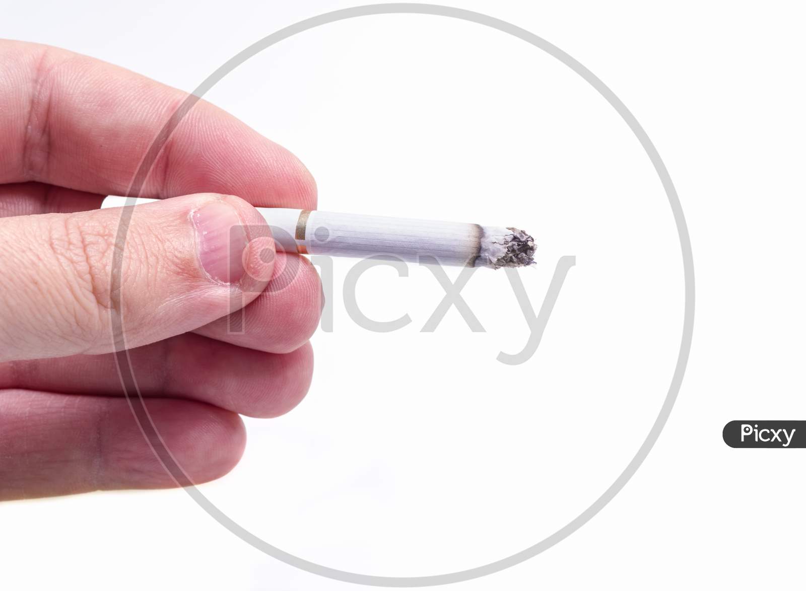 Man Hand Holding A Cigarette