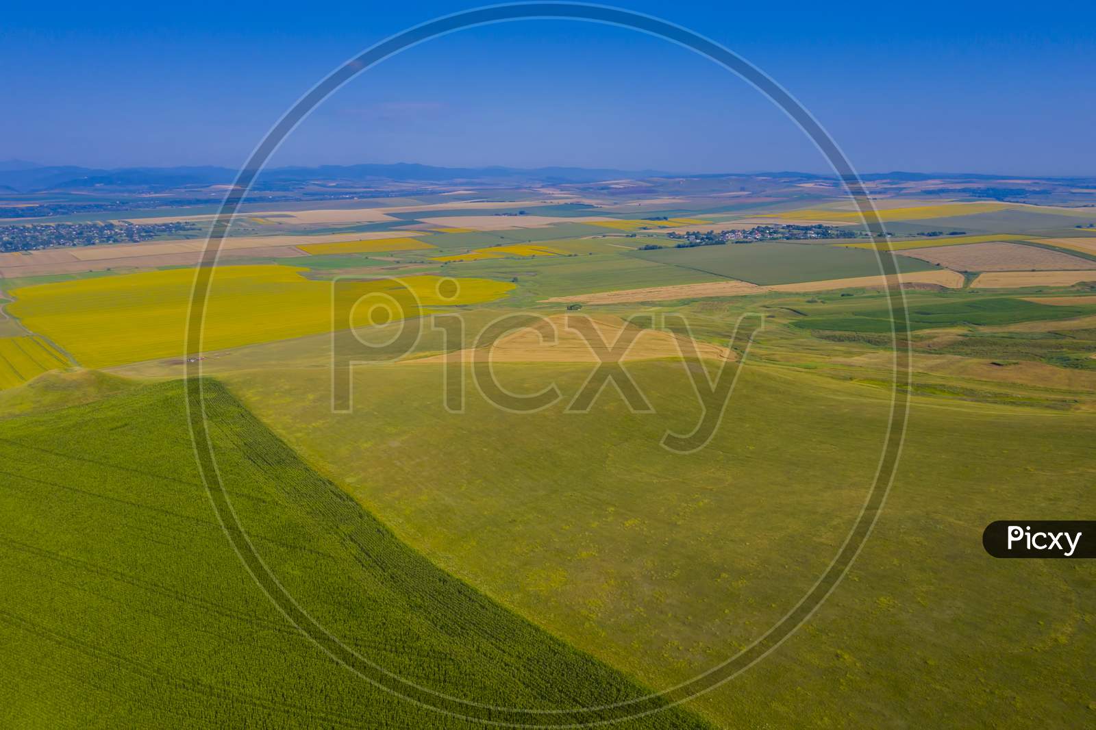 Aerial View Of Pasture And Fields
