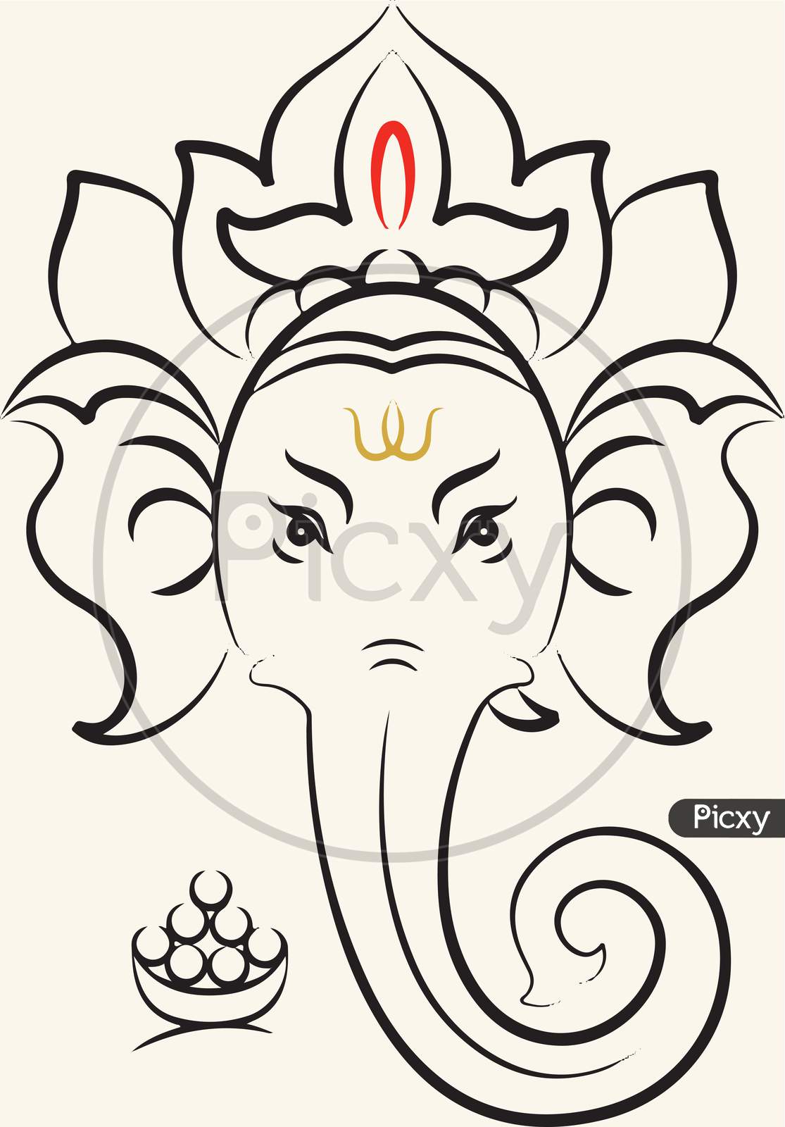 Image of Sketch Of Hindu God Lord Ganesha Or Ganpati Creative ...