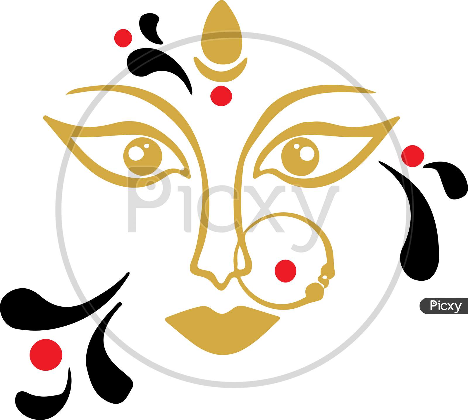 Durga Maa Face Drawing PNG Image  Transparent PNG Free Download on SeekPNG