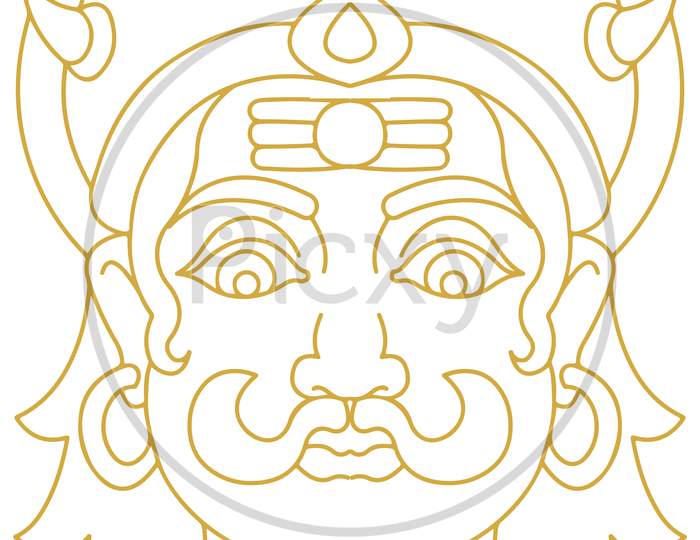 Image of Sketch Of Ten Head Ravana Or Dashakanta Ravan Outline Editable ...