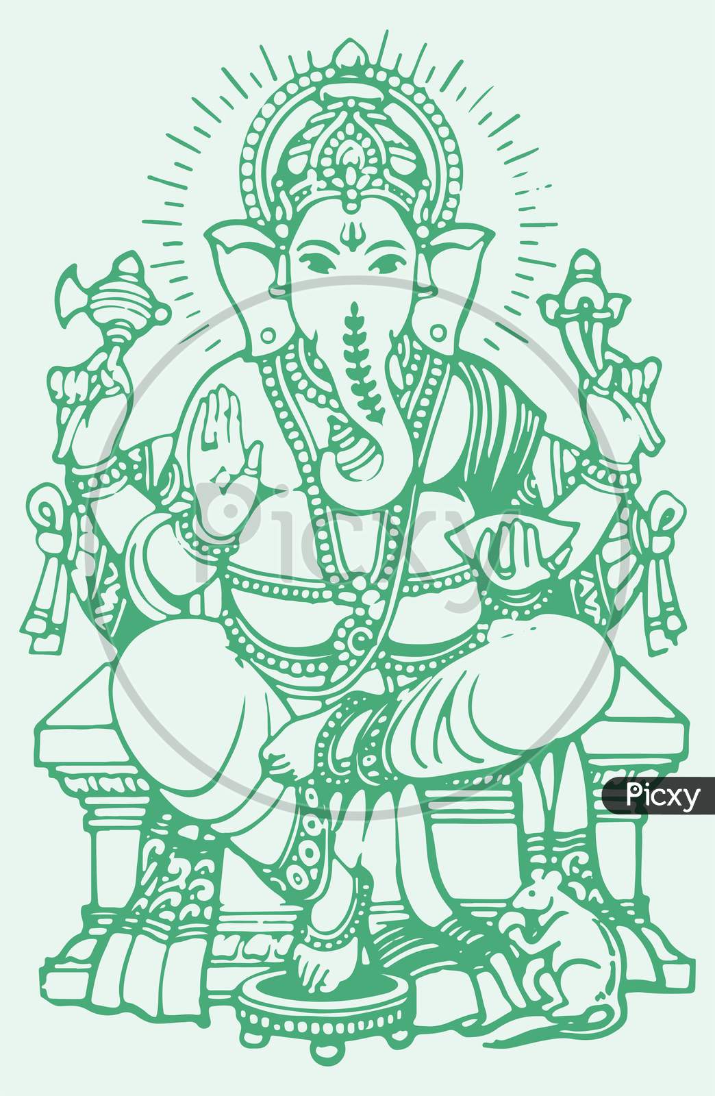 Image of Sketch Of Lord Vinayaka Or Ganesha Creative Outline ...