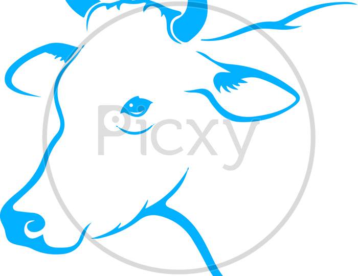Sketch Sketch Of Indian Cow Head Vector Outline Editable Illustration