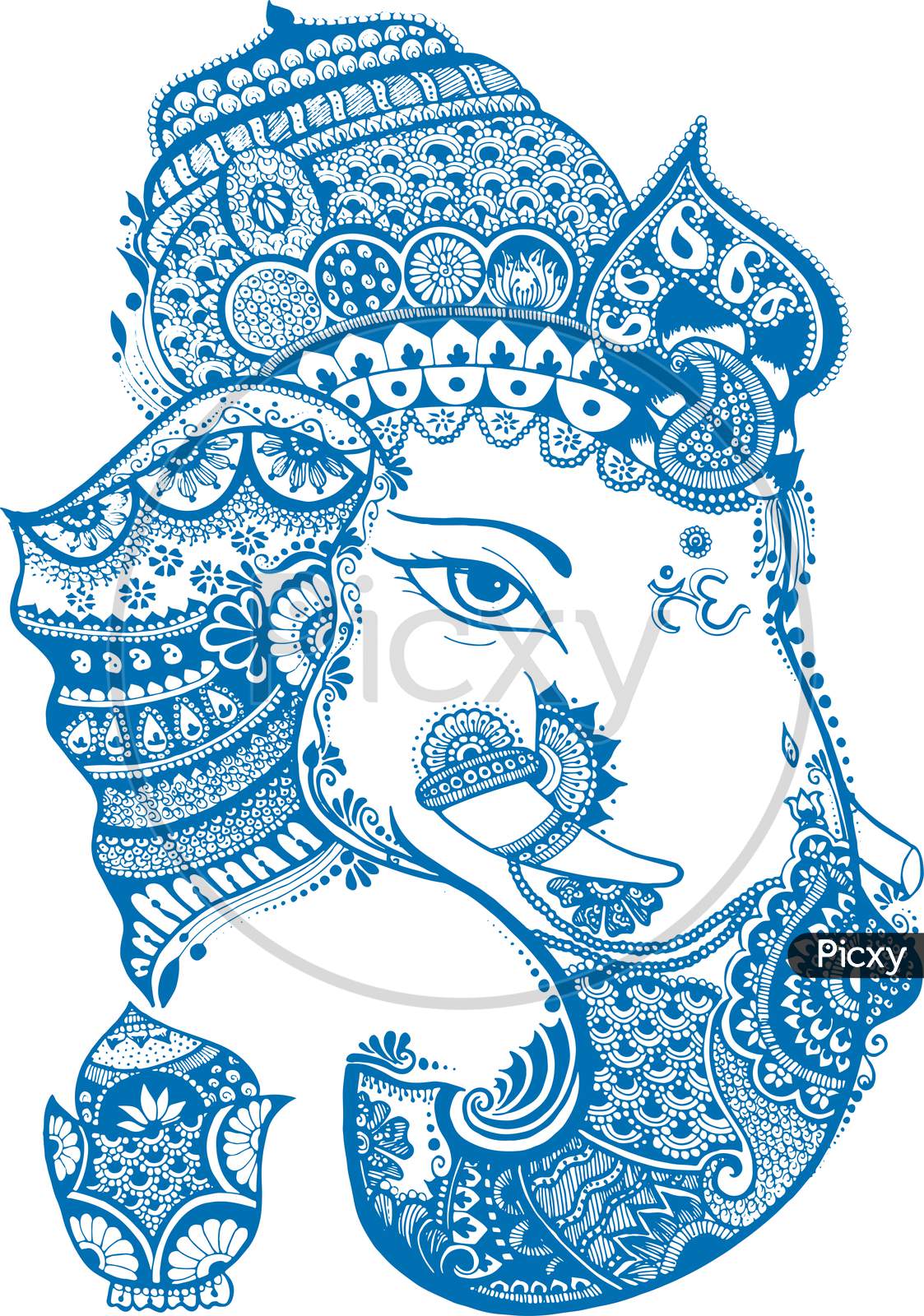 Image of Sketch Of Hindu God Lord Ganapati Or Shiva Parvati Son ...