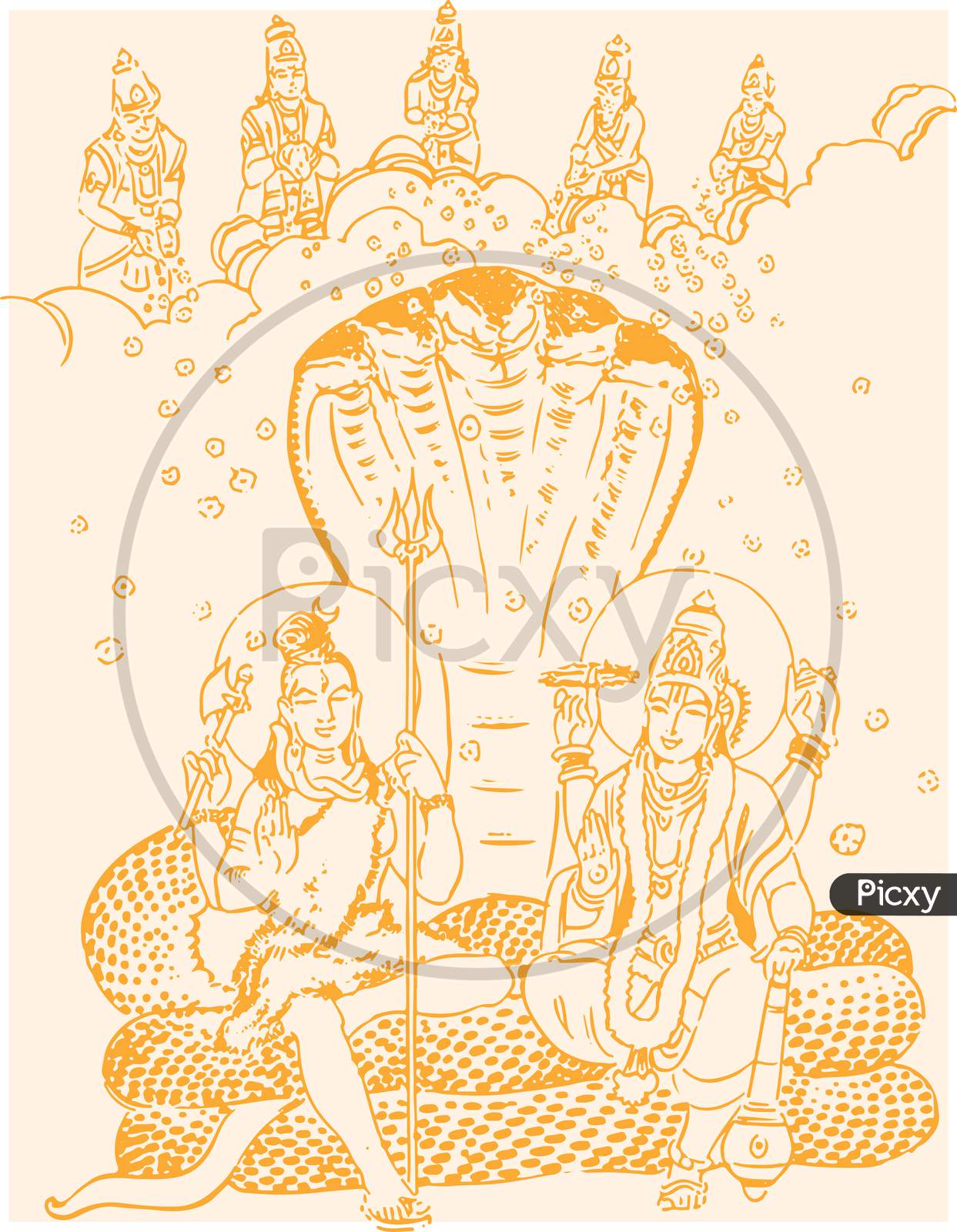Pencil Sketch Of Shri Vishnu Ji  DesiPainterscom