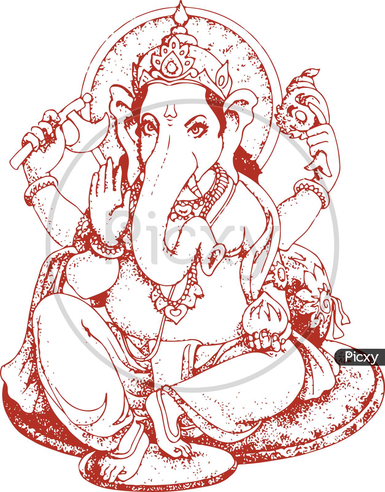 Sketch of Hindu God Lord Ganesha or Ganpati Creative Outline Editable  Vector Illustration Stock Vector  Illustration of hindu animal 199430771