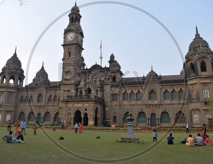 Kolhapur, Maharashtra, India- December 5Th 2019;Picture Of Popular Palace In Kolhapur City New Palace, Ancient Palace Constructed From Black Rock.