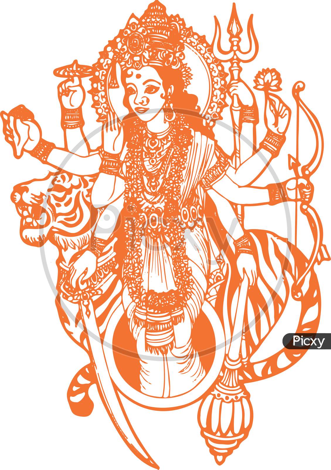 Maa Durga Drawing || Pencil Colour Drawing - Of Maa Durga / Time Lapse -  Drawing With Pencil Colour - YouTube