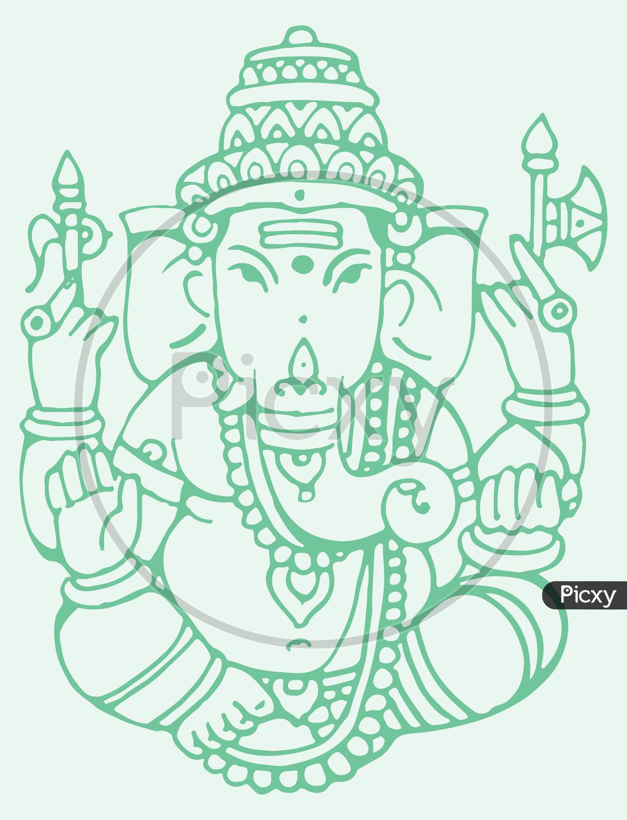 Image of Sketch Of Lord Vinayaka Or Ganesha Creative Outline Editable  Vector IllustrationYL765441Picxy