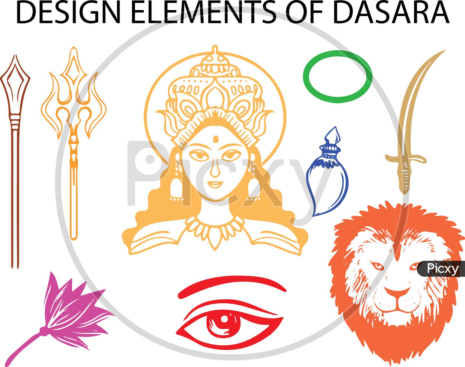 Happy Dussehra Celebration Angry Ravan With Ten Heads Card Sketch  Background Free Vector And Graphic 191513778