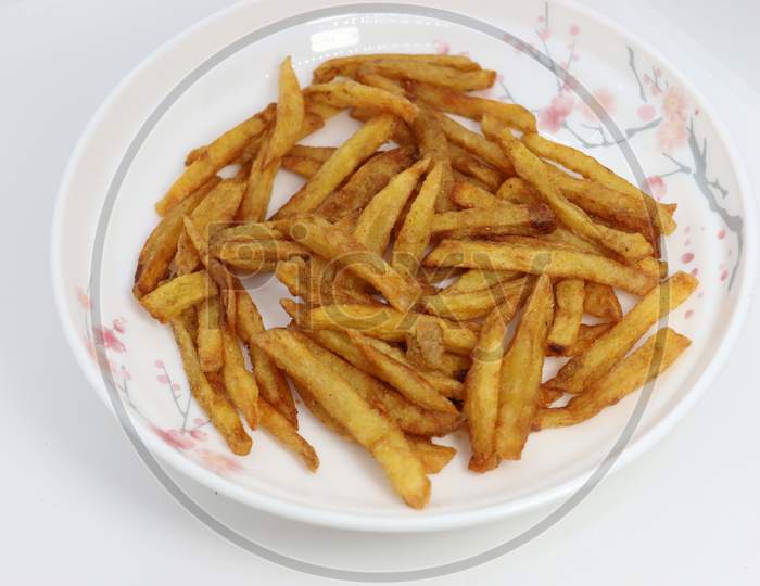 Tasty And Healthy French Fries Stock