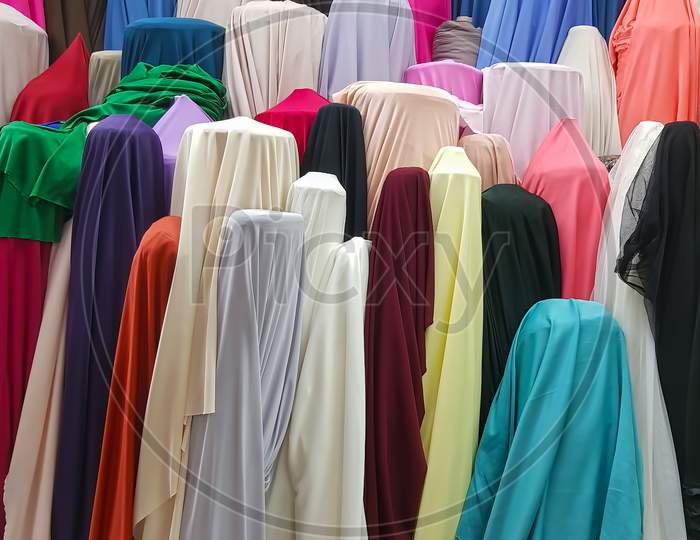 Stock Of Fabrics Roll For Sale In Market