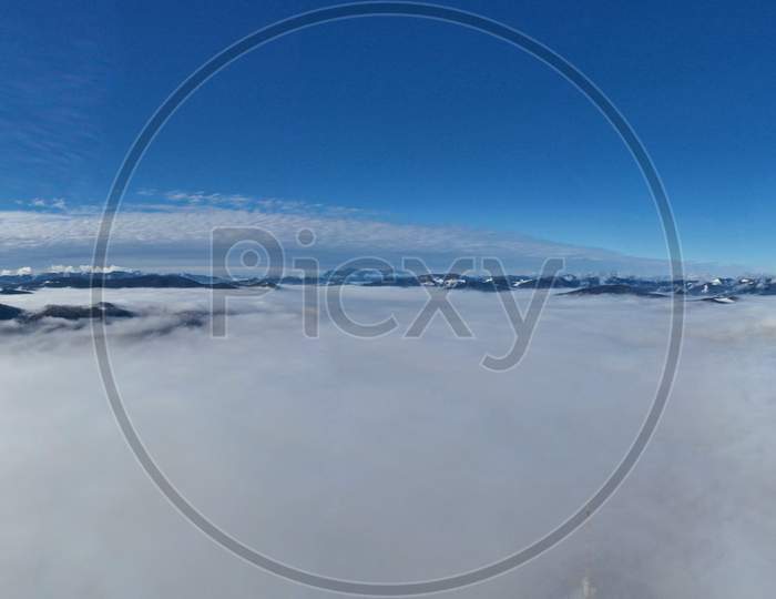 Misty Valley, Aerial Panorama