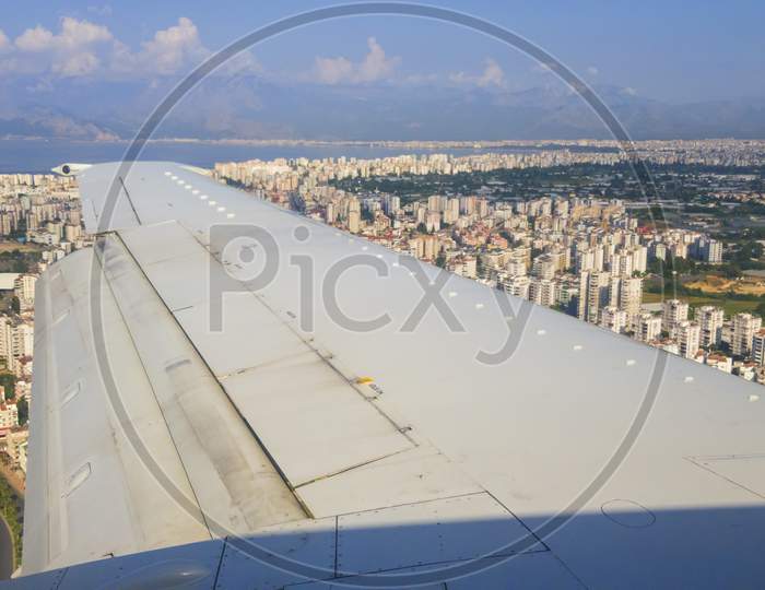Airplane Wing Above Antalya