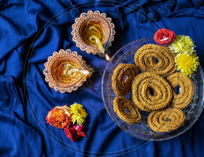 Picture Of Traditional Festival Food Of India Chakali, Popular Homemade Salty And Spicy Snacks.