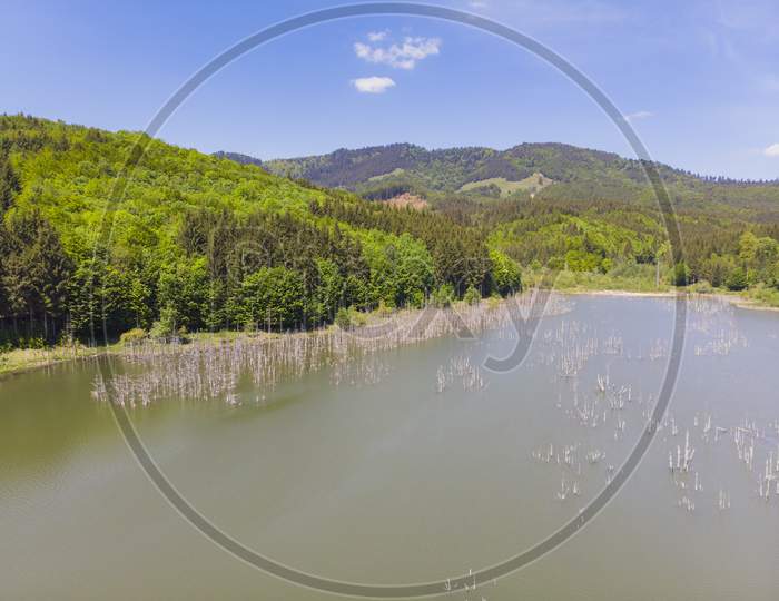 Aerial View Of A Natural Lake