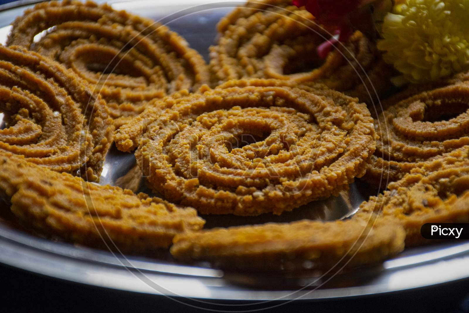 Picture Of Traditional Festival Snacks Of India Chakali, Popular Homemade Salty And Spicy Snacks.