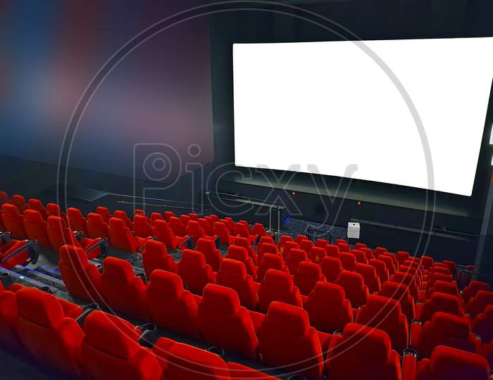 Cinema Hall With Red Seats