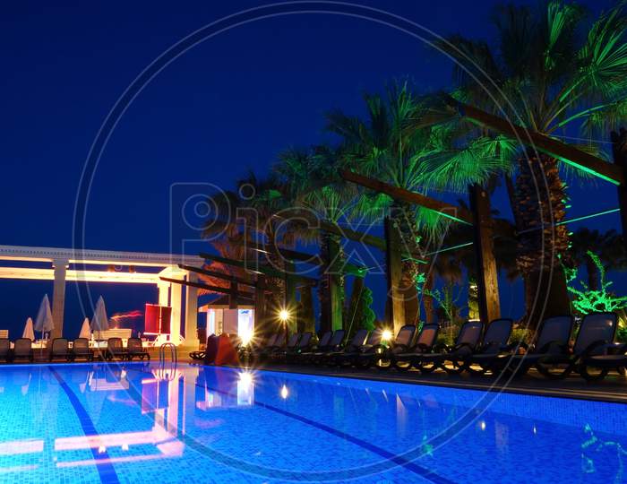Luxury Hotel Resort In The Night