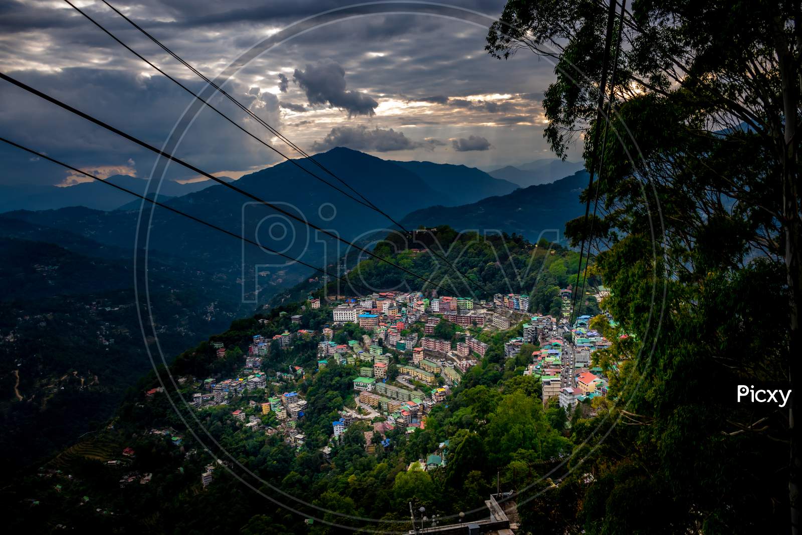 Bird's eye view of Gangtok city