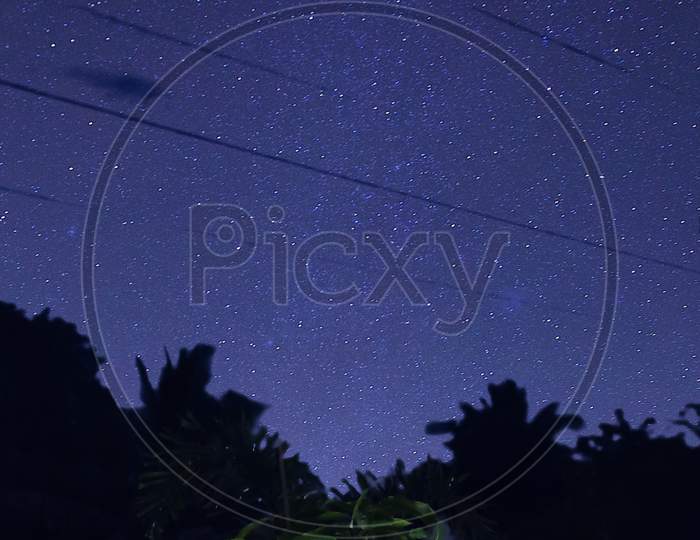 Milky way night sky with stars