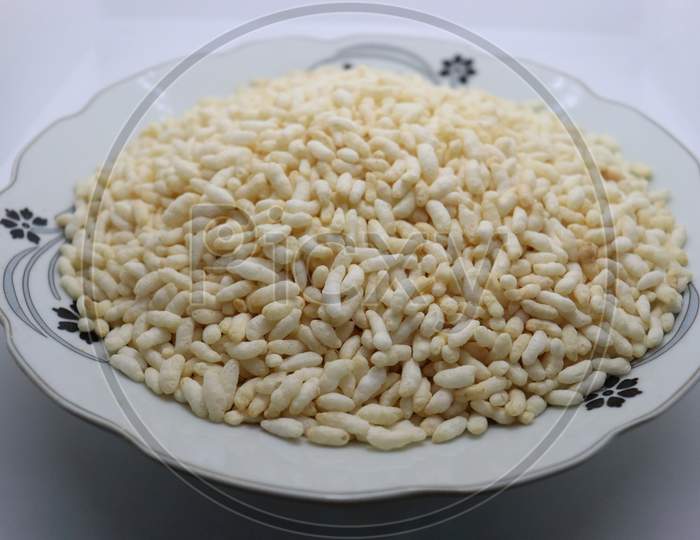 Tasty And Healthy Puffed Rice Stock