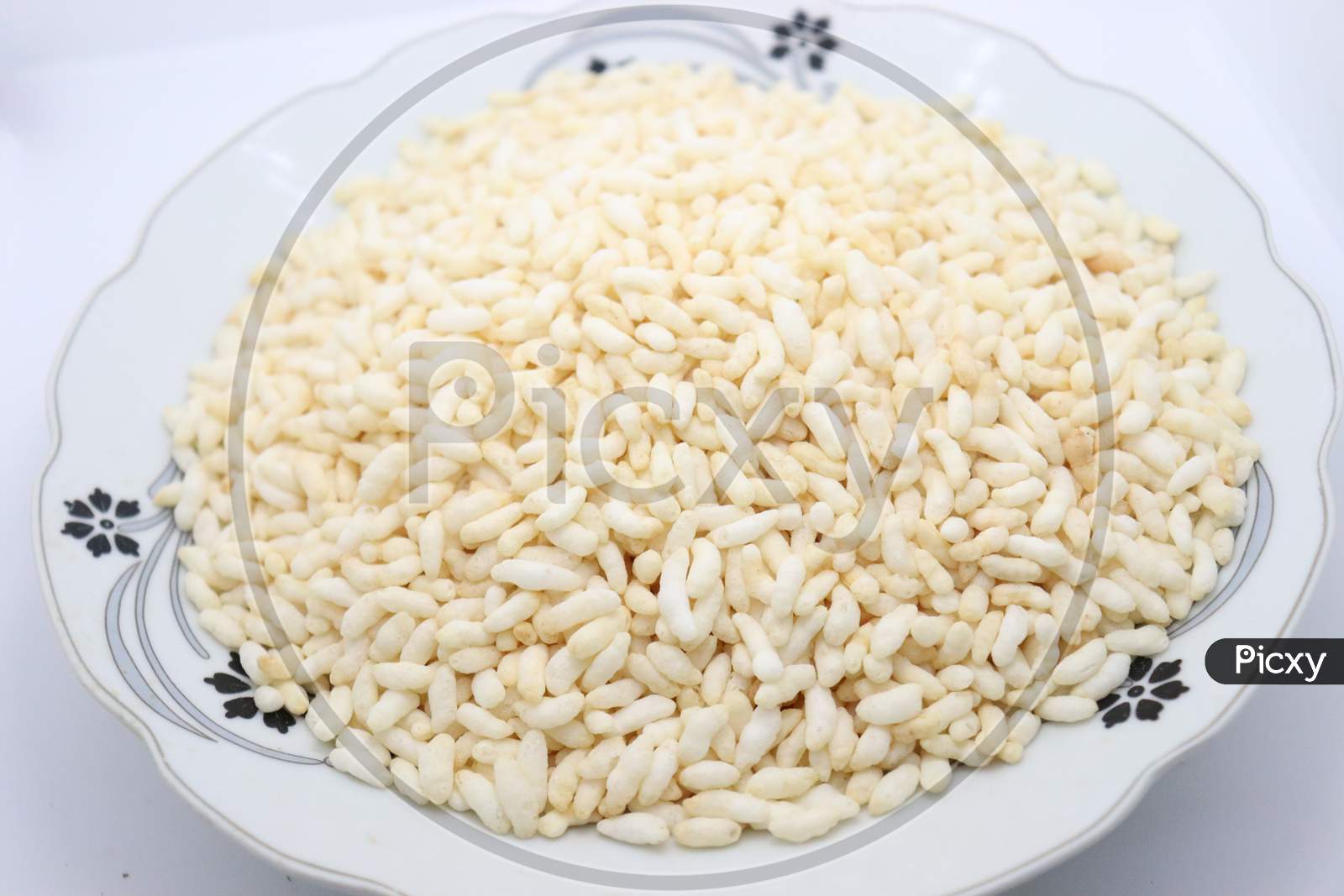 Tasty And Healthy Puffed Rice Stock