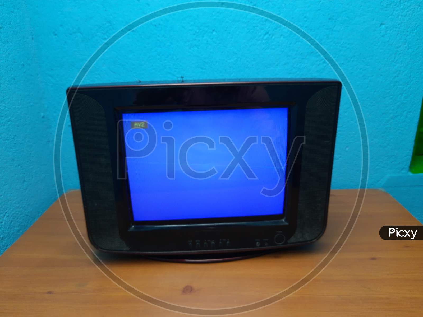 Crt Colour tv in Table image, TV Picture, SelectiveFocus