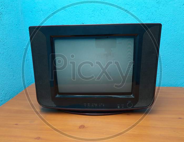 Crt Colour tv in Table image, TV Picture, SelectiveFocus