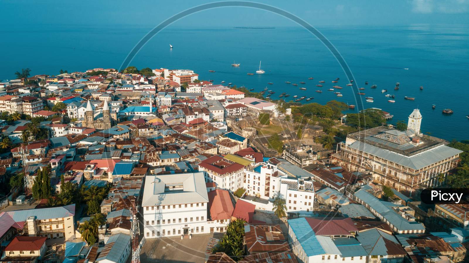 Aerial View Of The Stone Town In Zanzibar