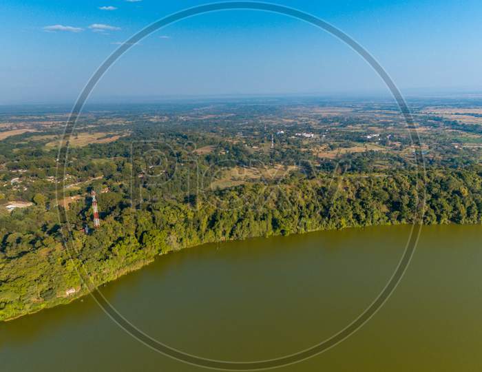 Aerial View Of The Lake Duluti In Arusha