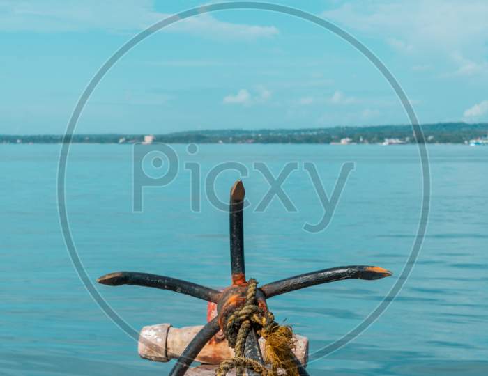 Wooden Sailboat On The Clear Water Of Zanzibar Island