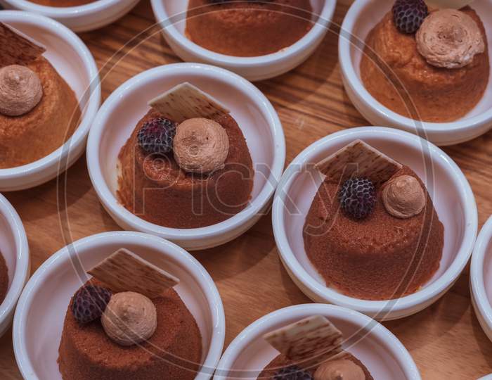 Chocolate Mousse With A Blackberry On Top