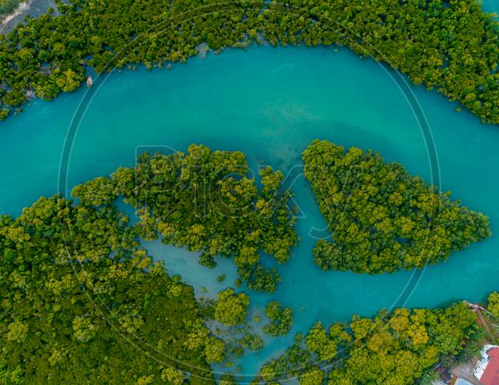 Aerial View Of The Mangrove Swamps , City Of Dar Es Salaam