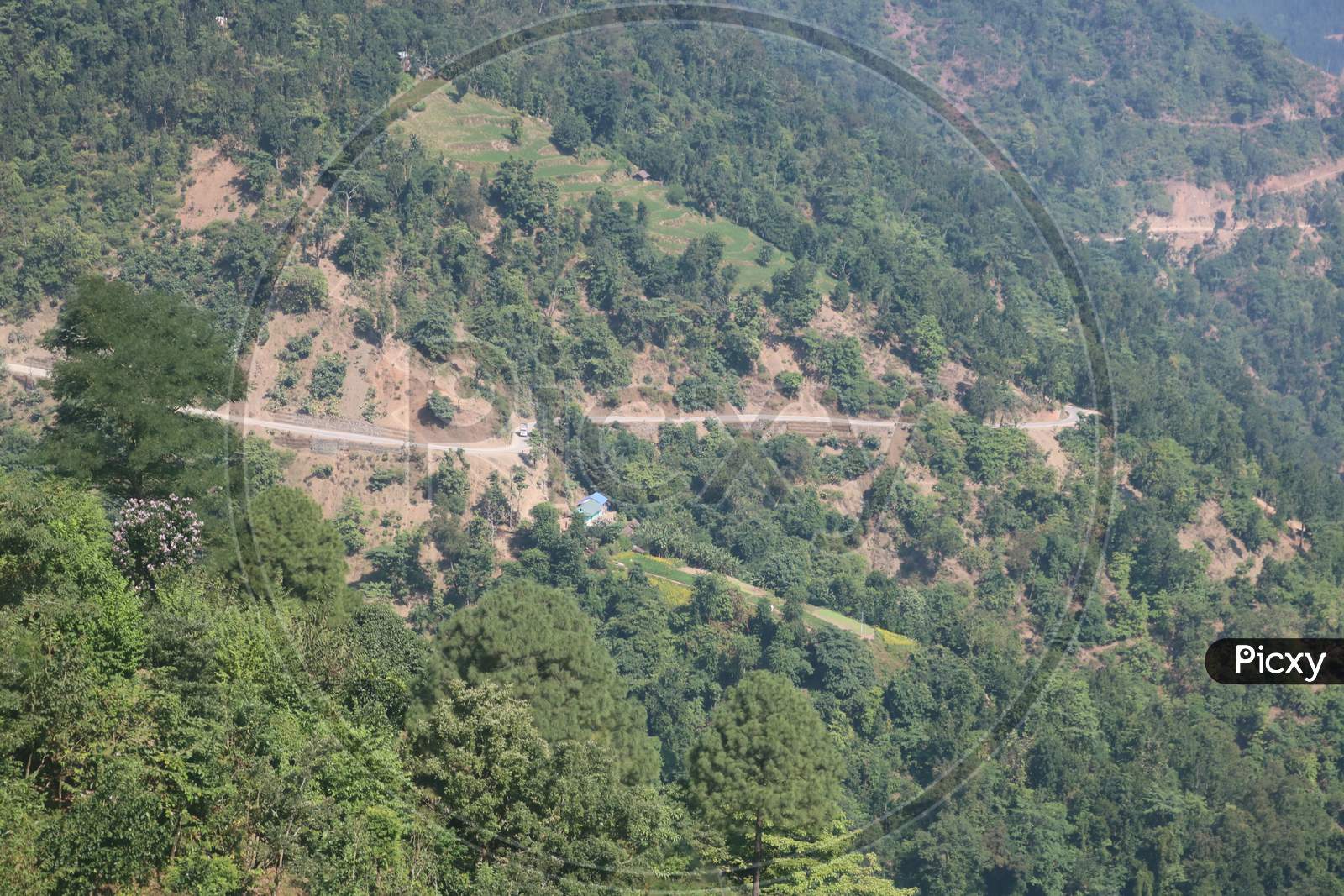 A ROADWAY OF RAPTI HIGHWAY OF PYUTHAN NEPAL THAT JOINS PYUTHAN SALYAN AND ROLPA DISTRICT