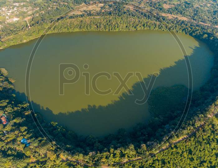 Aerial View Of The Lake Duluti In Arusha