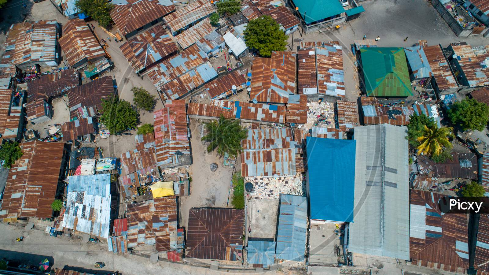 Image of Aerial View Of The Local Settlement In Dar Es Salaam.-GM516720 ...