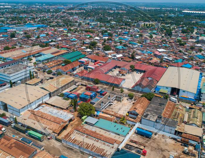 Image of Aerial View Of The Industrial Area In Dar Es Salaam.-CD207007 ...