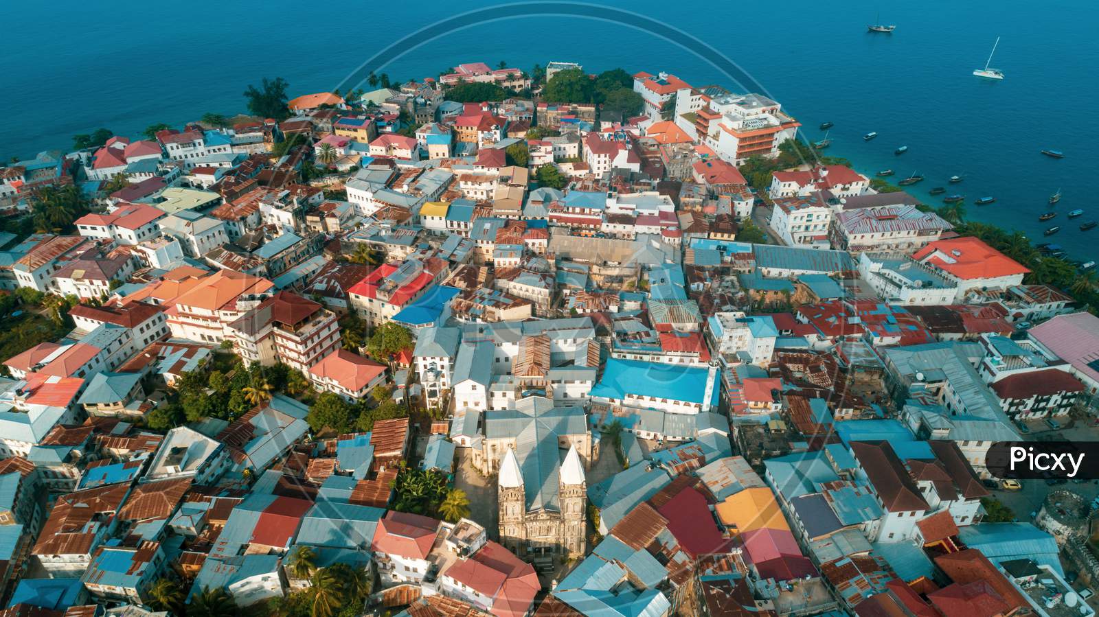 Aerial View Of The Stone Town In Zanzibar