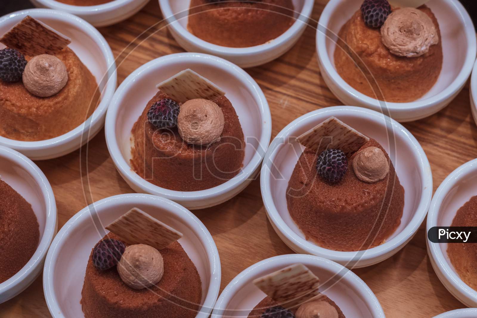 Chocolate Mousse With A Blackberry On Top