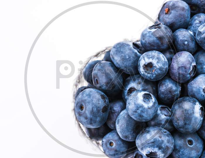 Blueberry Basket Isolated On White