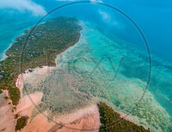 Aerial View Of The Vundwe Island In Zanzibar