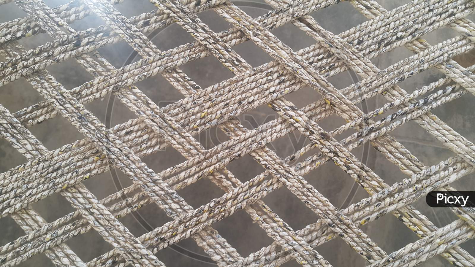Dried Jute Thread Or Ropes Interwoven For Making Traditional Bed Called Charpai
