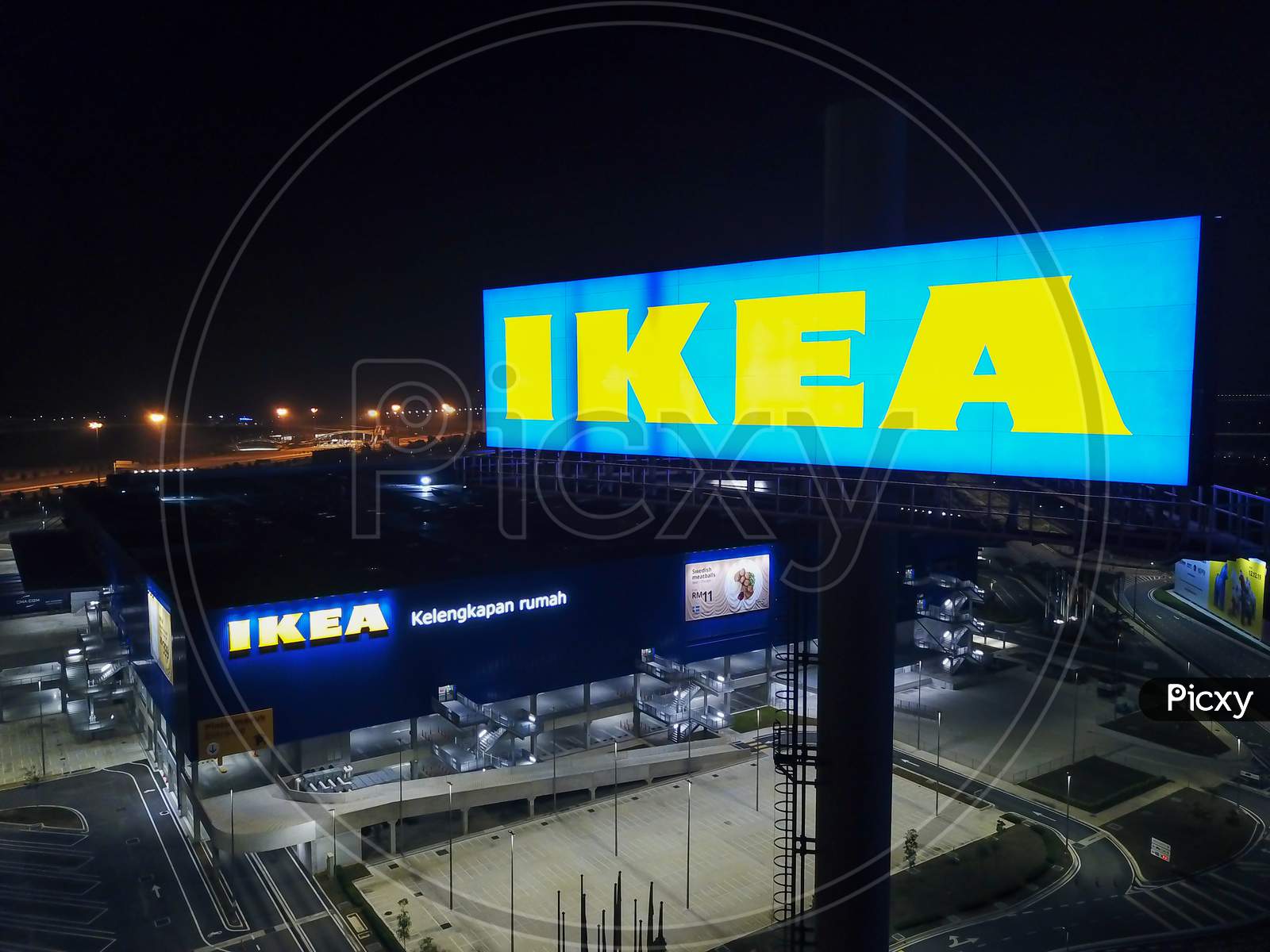 Ikea Signboard At Night