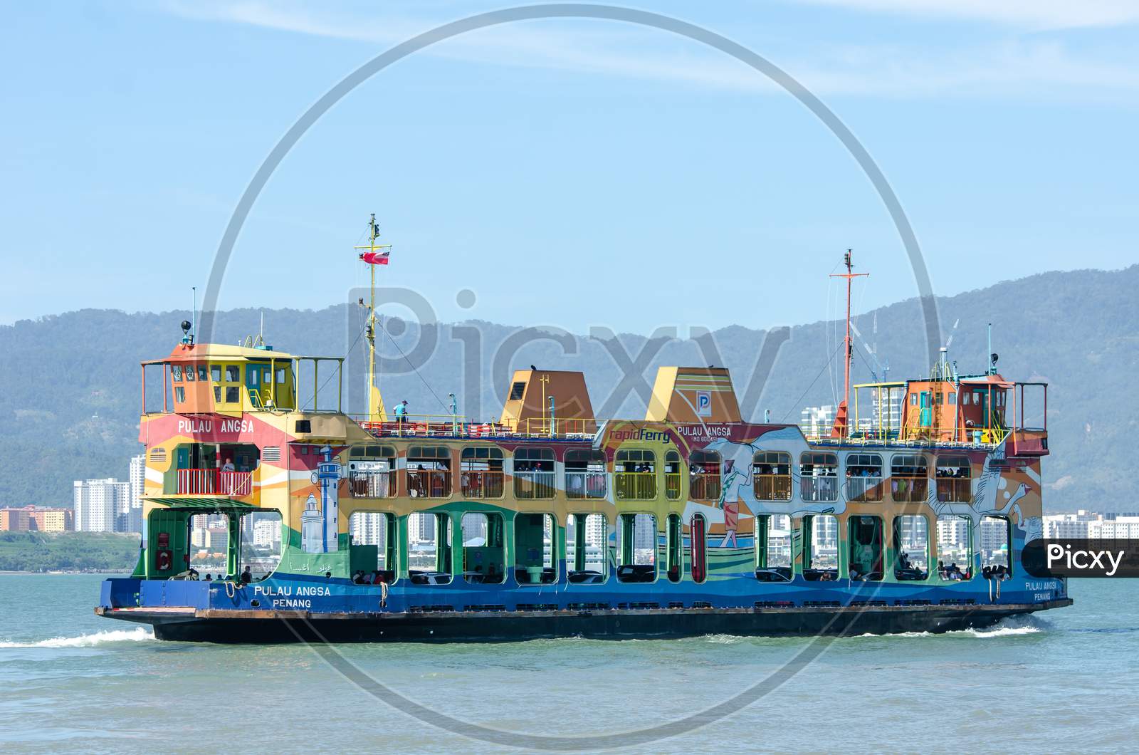 Colorful Ferry At Penang