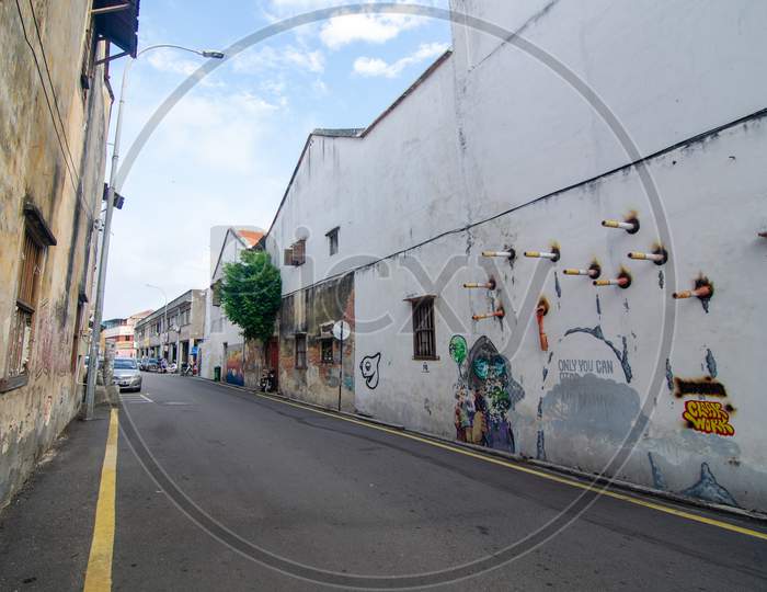 Georgetown Street With Mural Art