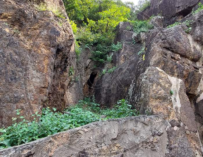 Undavalli caves near vijayawada in india