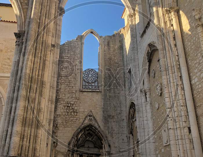 Damaged old church in Lisbon in Portugal 28.3.2019