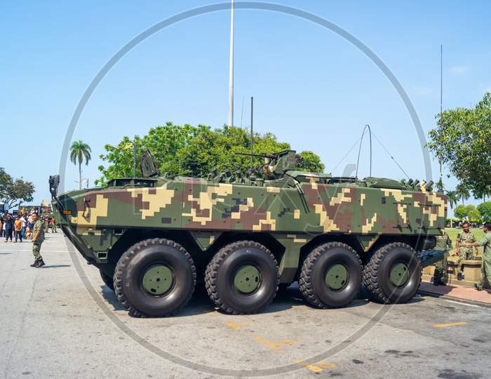 Malaysia Military Exhibition Of Tanker At Jalan Kota Lama