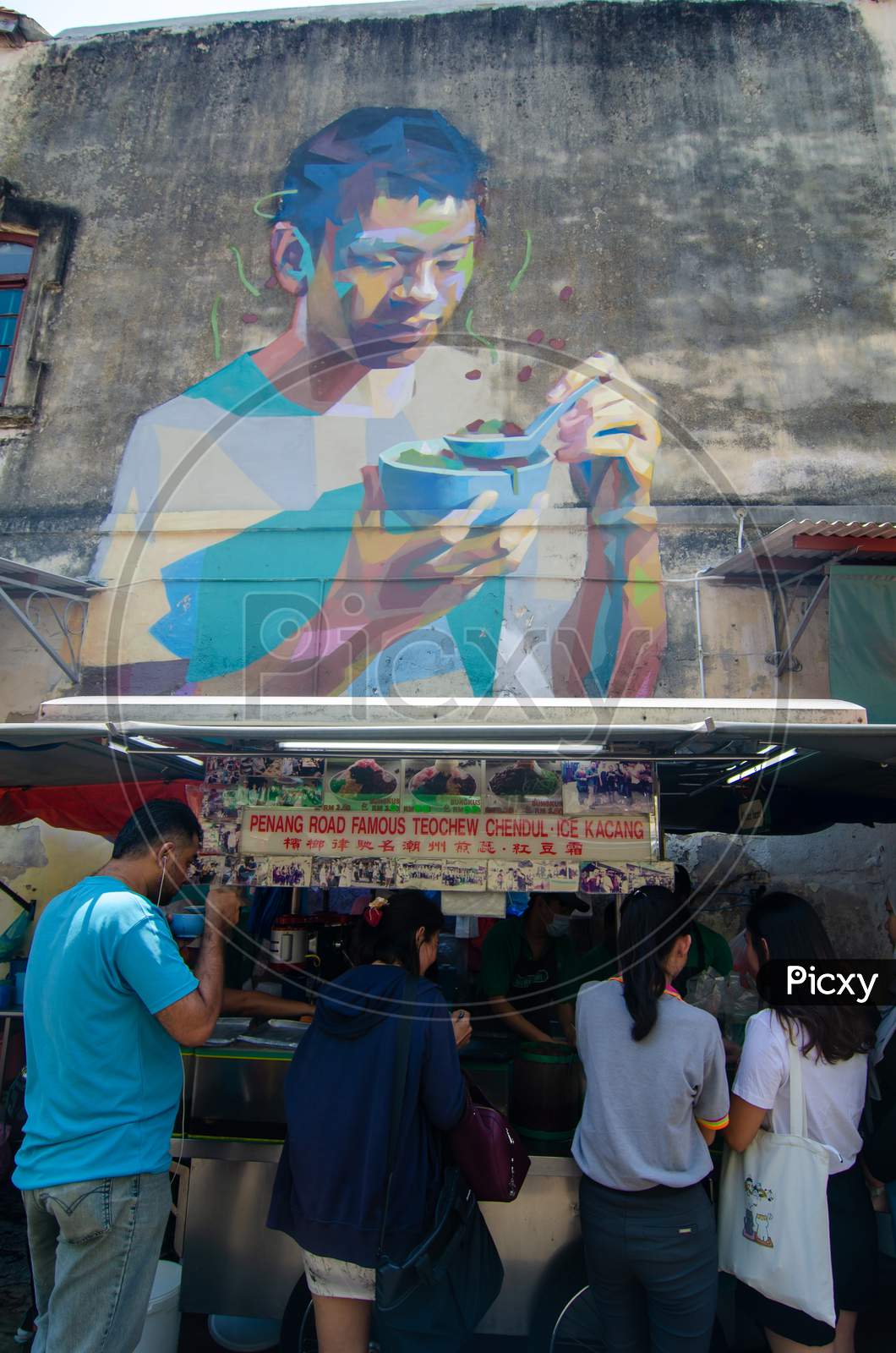 Cendol Mural Art And Stall At Penang Road